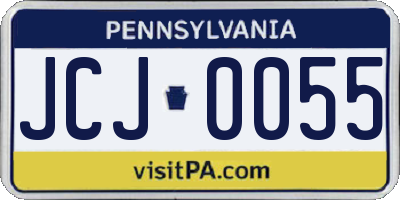 PA license plate JCJ0055