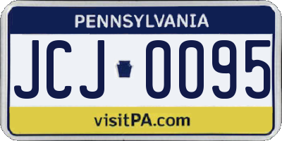 PA license plate JCJ0095