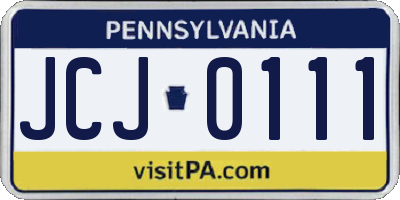 PA license plate JCJ0111