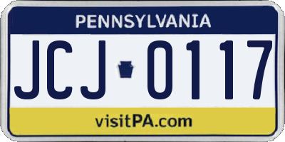 PA license plate JCJ0117
