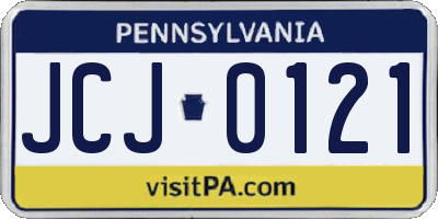 PA license plate JCJ0121