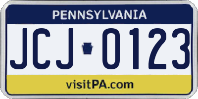 PA license plate JCJ0123