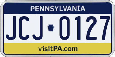 PA license plate JCJ0127