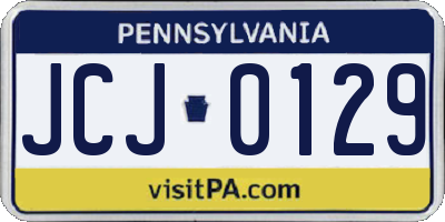 PA license plate JCJ0129