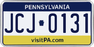 PA license plate JCJ0131