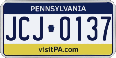 PA license plate JCJ0137