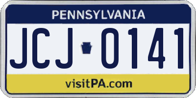 PA license plate JCJ0141