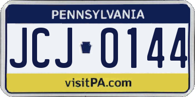 PA license plate JCJ0144