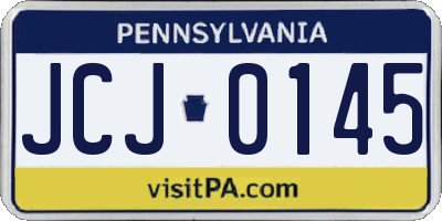 PA license plate JCJ0145