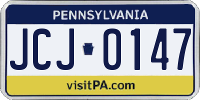 PA license plate JCJ0147