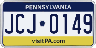 PA license plate JCJ0149