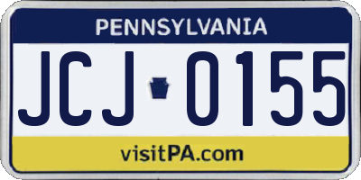 PA license plate JCJ0155
