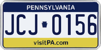 PA license plate JCJ0156