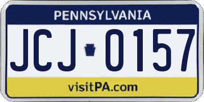 PA license plate JCJ0157