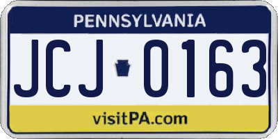 PA license plate JCJ0163