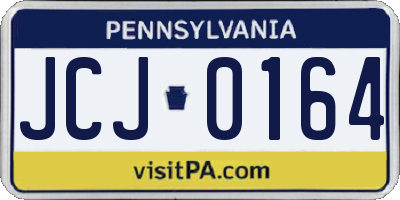 PA license plate JCJ0164