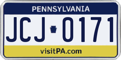 PA license plate JCJ0171