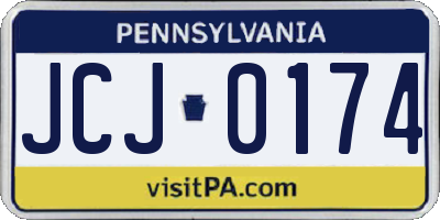 PA license plate JCJ0174