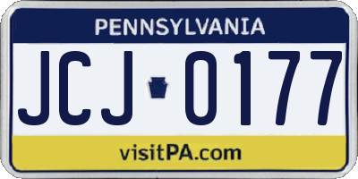 PA license plate JCJ0177