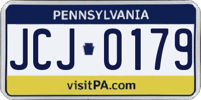 PA license plate JCJ0179