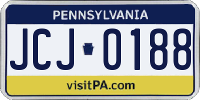 PA license plate JCJ0188