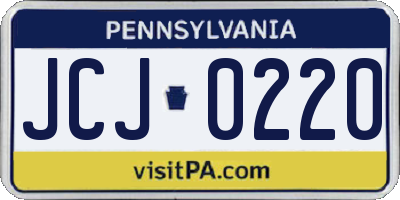 PA license plate JCJ0220