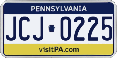 PA license plate JCJ0225