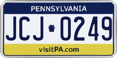 PA license plate JCJ0249