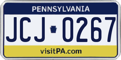 PA license plate JCJ0267