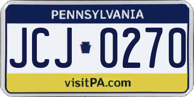 PA license plate JCJ0270