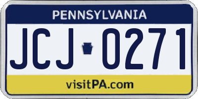 PA license plate JCJ0271