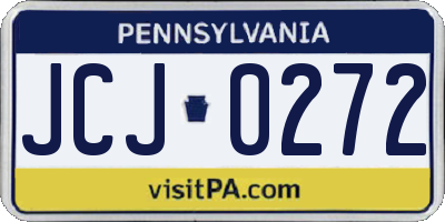 PA license plate JCJ0272