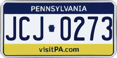 PA license plate JCJ0273