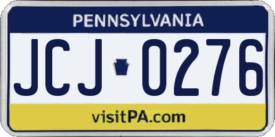 PA license plate JCJ0276
