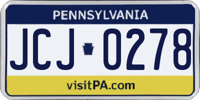 PA license plate JCJ0278