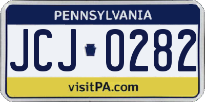 PA license plate JCJ0282