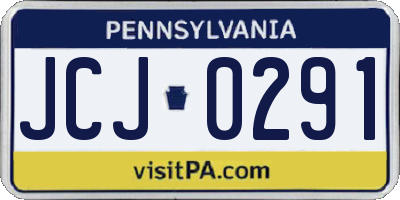 PA license plate JCJ0291