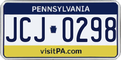 PA license plate JCJ0298