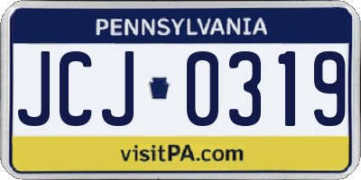 PA license plate JCJ0319