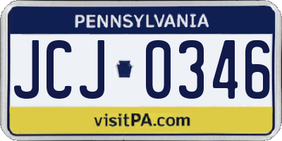 PA license plate JCJ0346