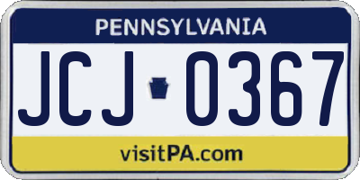 PA license plate JCJ0367