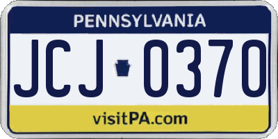 PA license plate JCJ0370