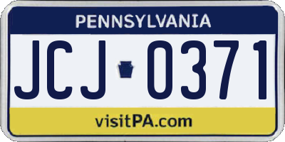 PA license plate JCJ0371