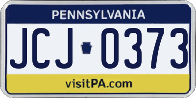PA license plate JCJ0373