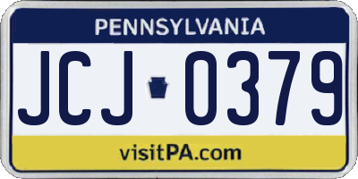 PA license plate JCJ0379