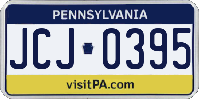 PA license plate JCJ0395