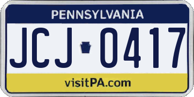 PA license plate JCJ0417