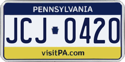 PA license plate JCJ0420