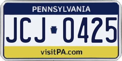PA license plate JCJ0425