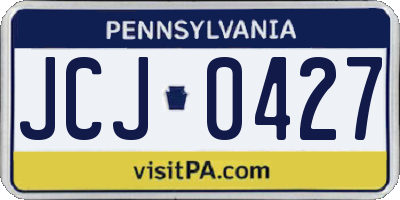 PA license plate JCJ0427